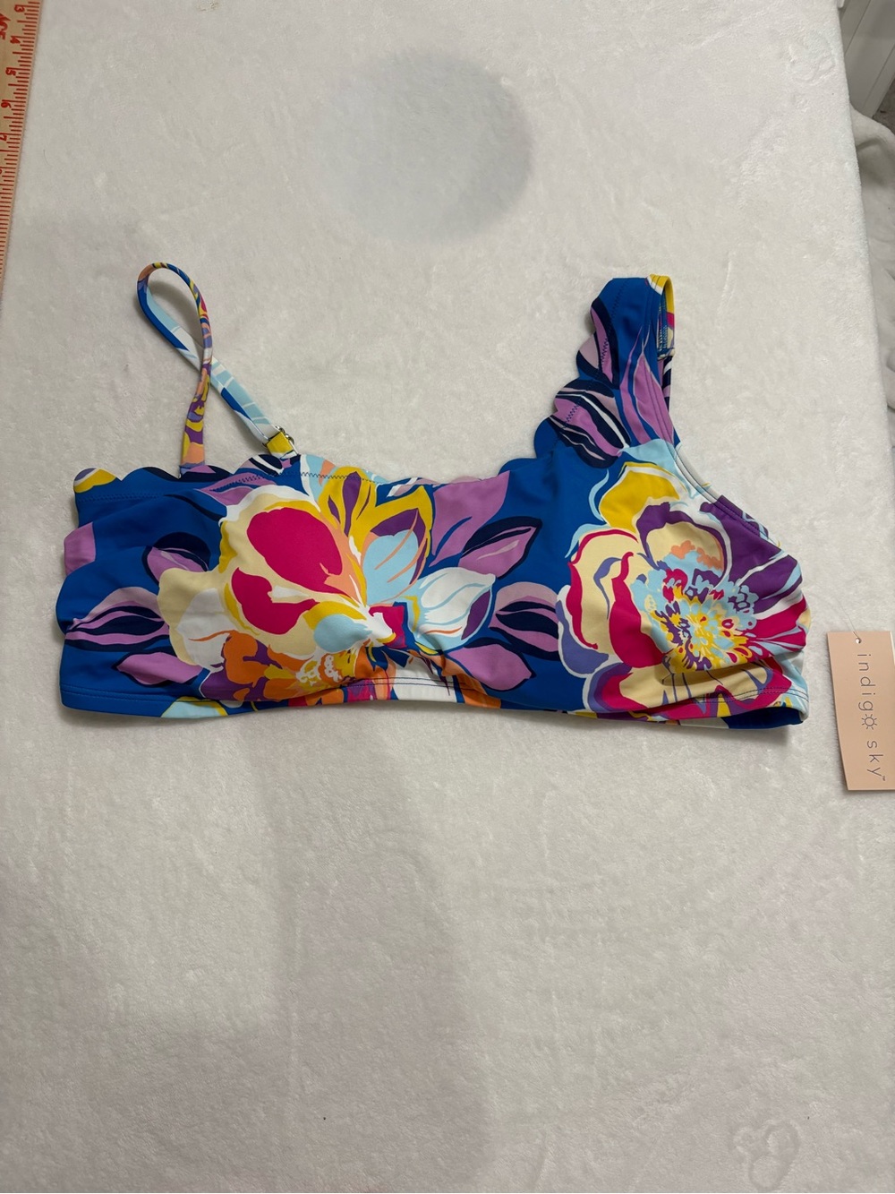 Indigo Sky Floral Women’s Swim Top - Bright Multicolor
